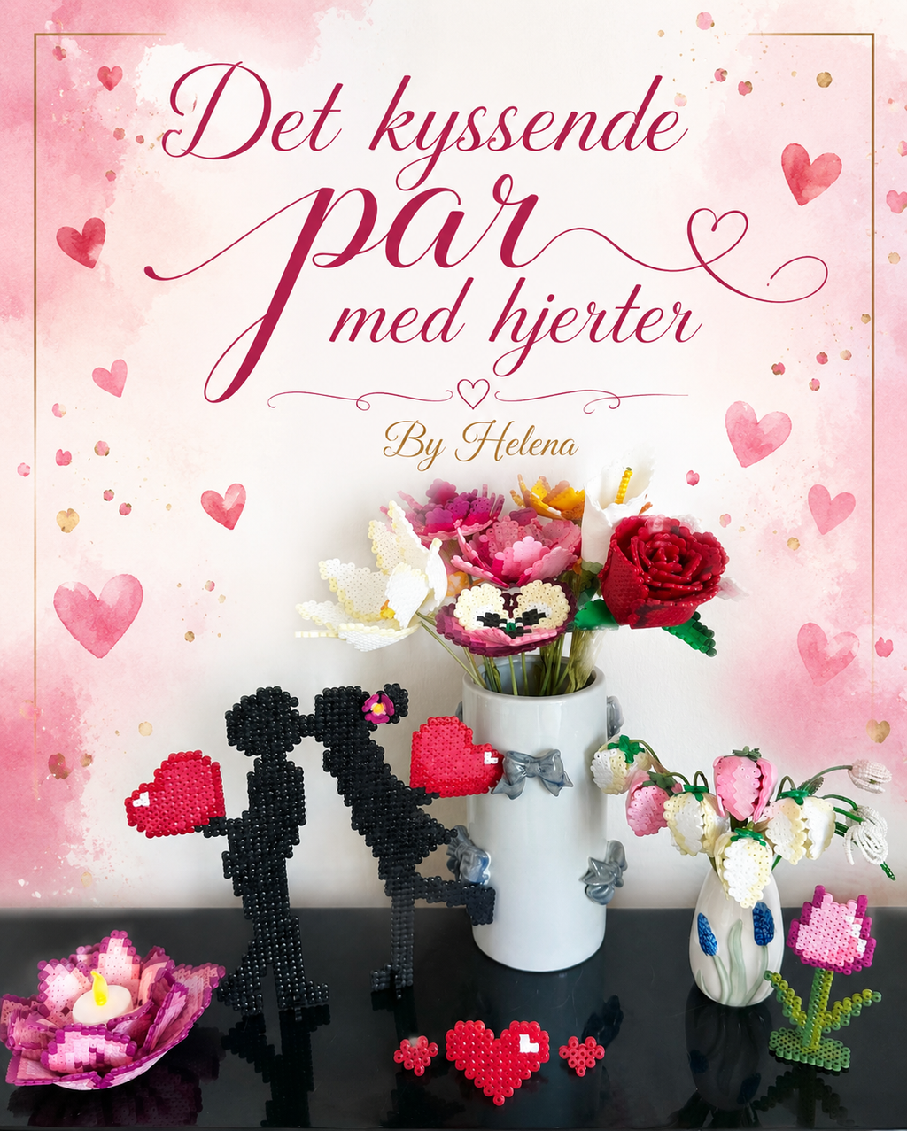 Det kyssende par med hjerter