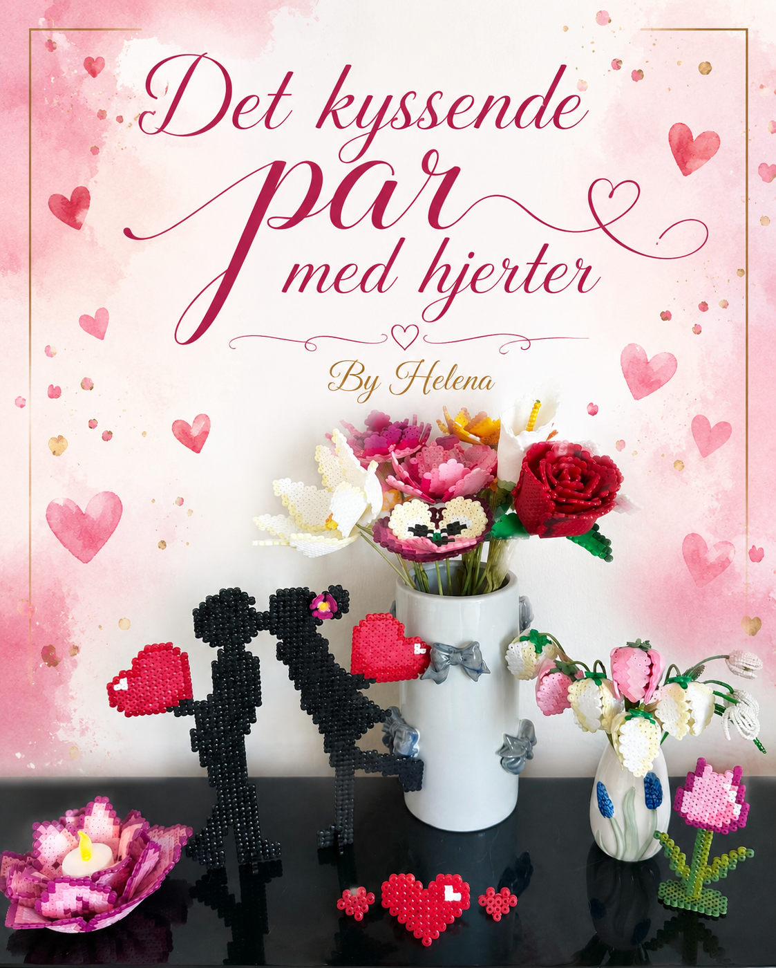 Det kyssende par med hjerter