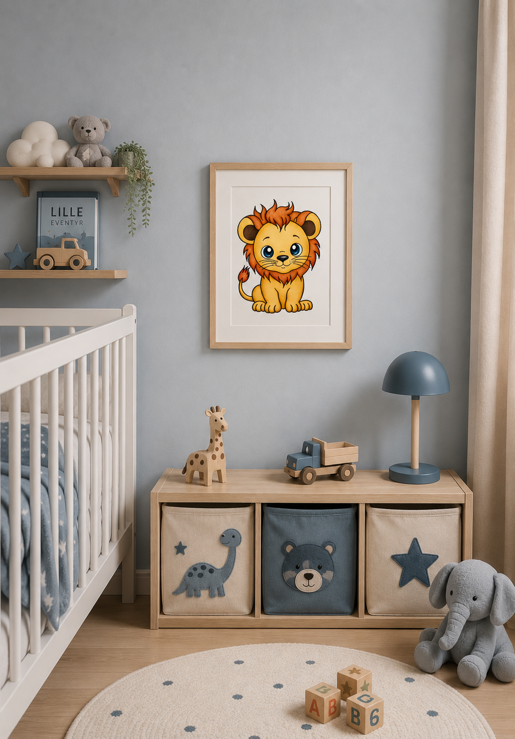 Løve plakat med farve