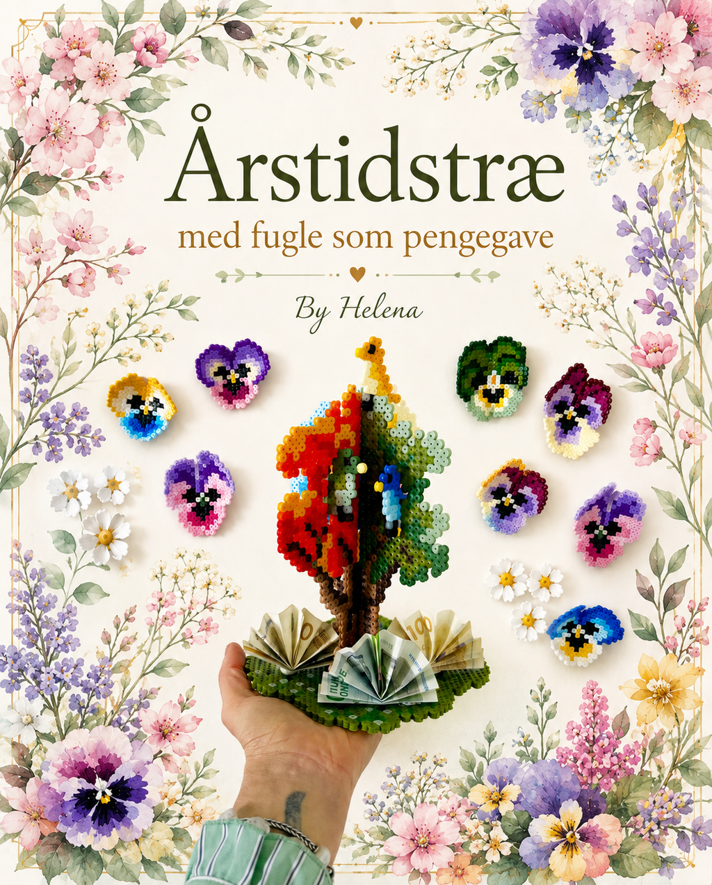Årstidstræ med fugle - oplagt til pengegave ide